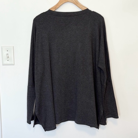 Beyond Yoga Cozy Fleece Poncho in Charcoal Heather Grey , sz medium - Picture 3 of 8